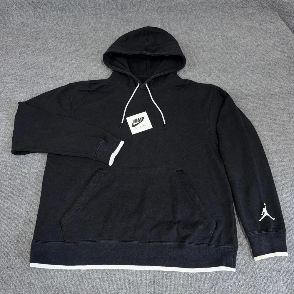 Jordan Jumpman Classic Hoodie Men Large Black Terry Graphic Logo Nike Air